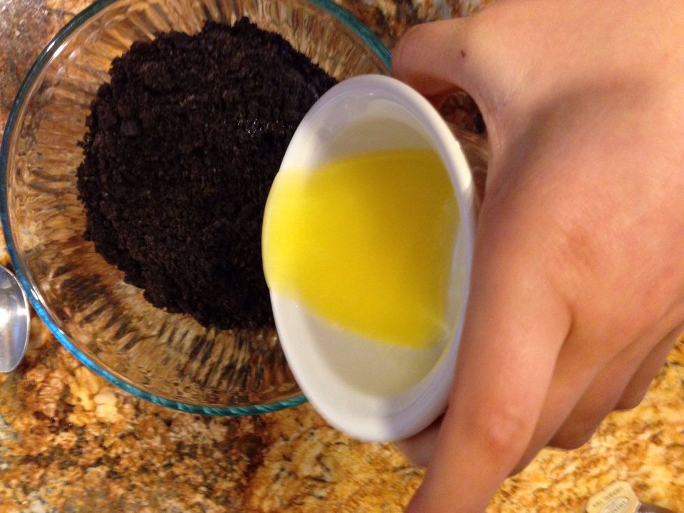 Pour your butter over crushed Oreos.