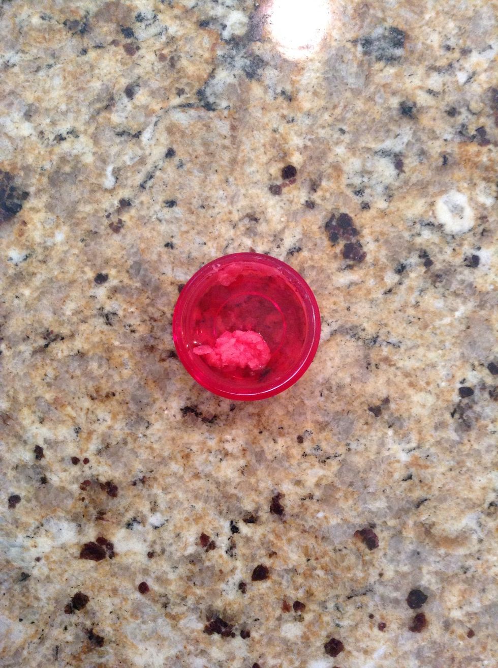 Pour your Chapstick into the container. Don't worry if all of the Chapstick it melted, you will be freezing it it the end.\ud83d\ude04