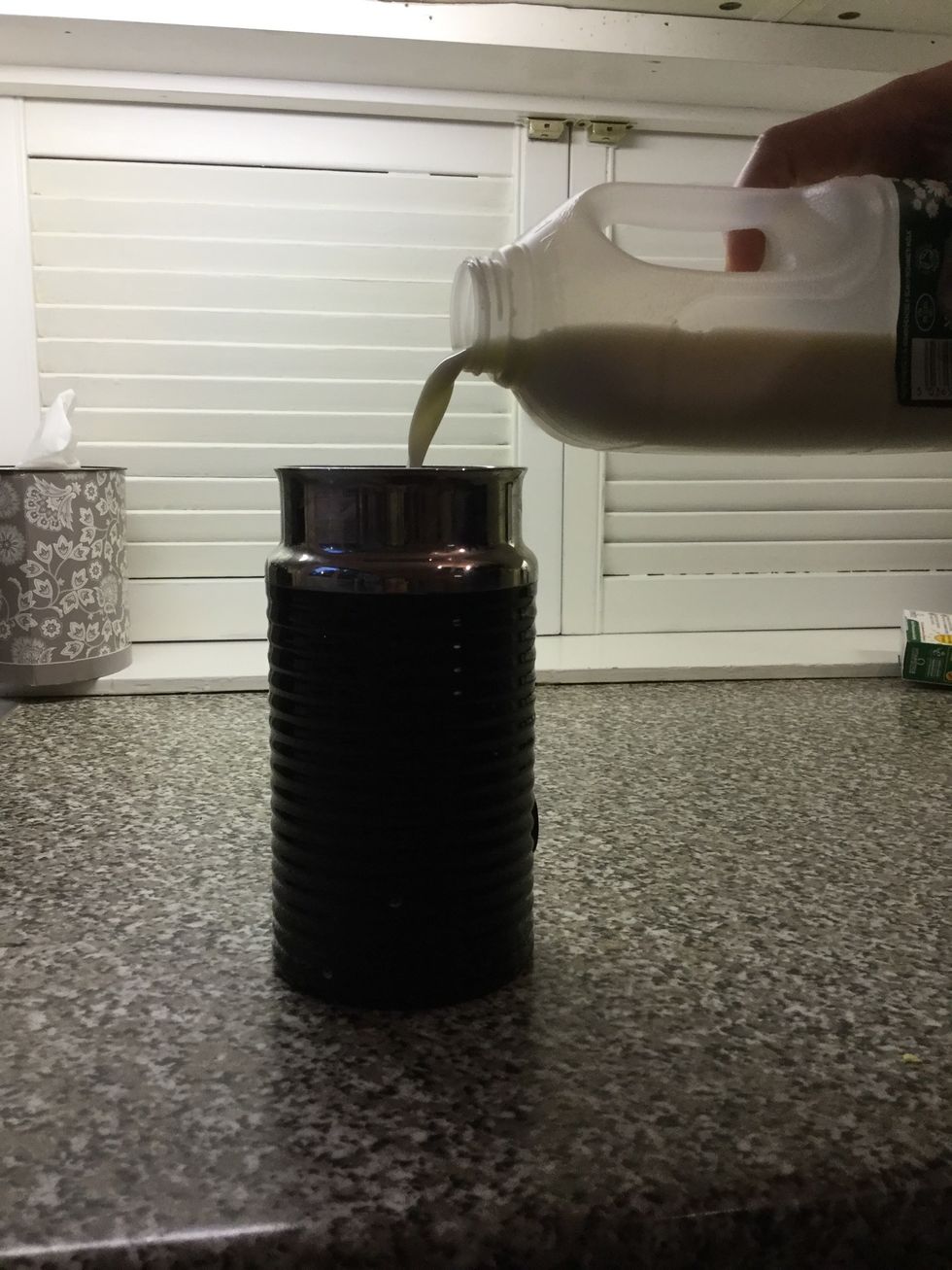 Pour your milk into your frother