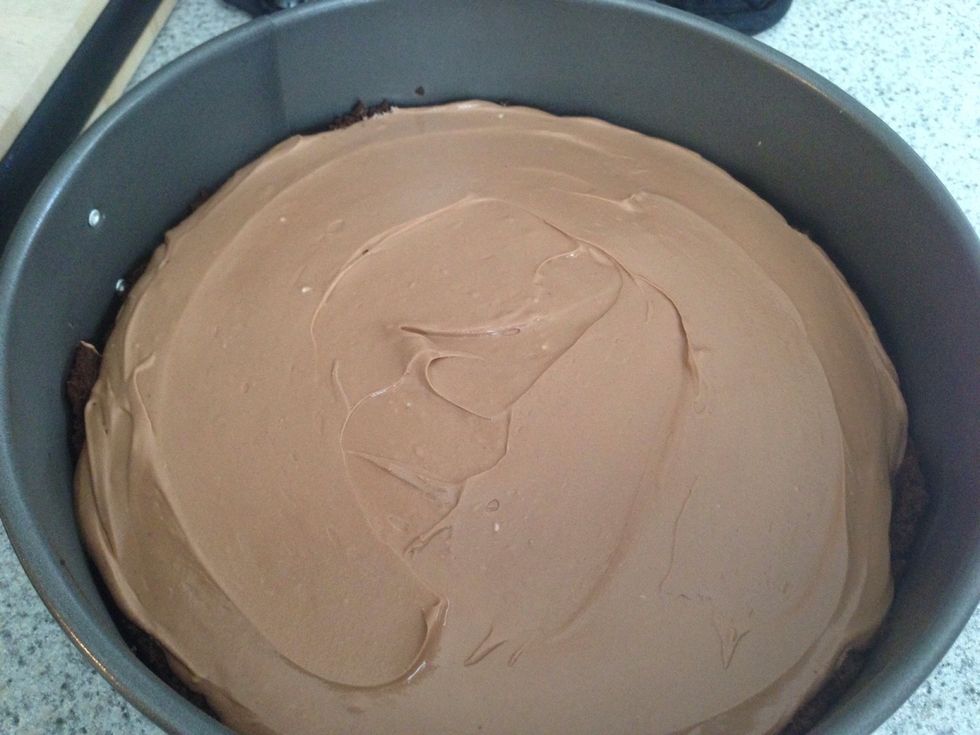 Pour your mix into your crust and bake for 55 min to 1 hour. When it's done baking, let it sit out at room temp for 1 hour before placing in the fridge for 5 to 6 hours.