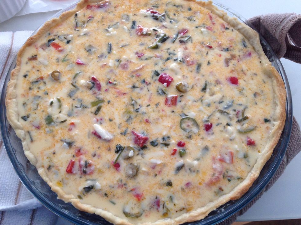 Pour your mixture onto the pastry