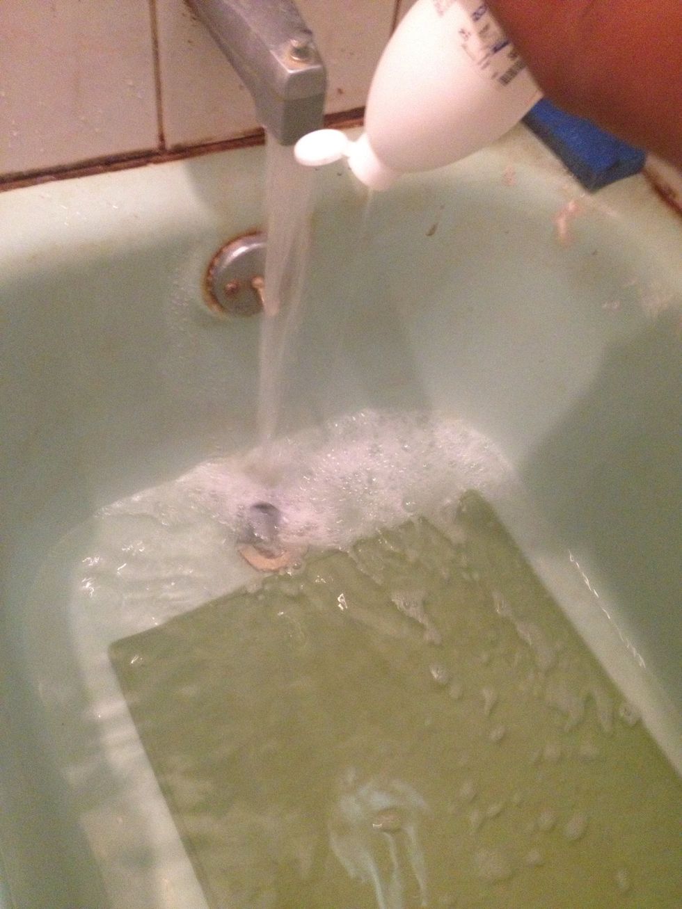 Pouring in shampoo