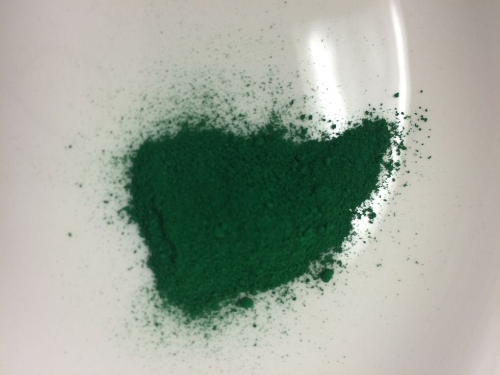 Powdered coloring or pigment and luster dust can be used to create a paint-like product. A small amount of coloring is dumped out  into a shallow dish or saucer ...