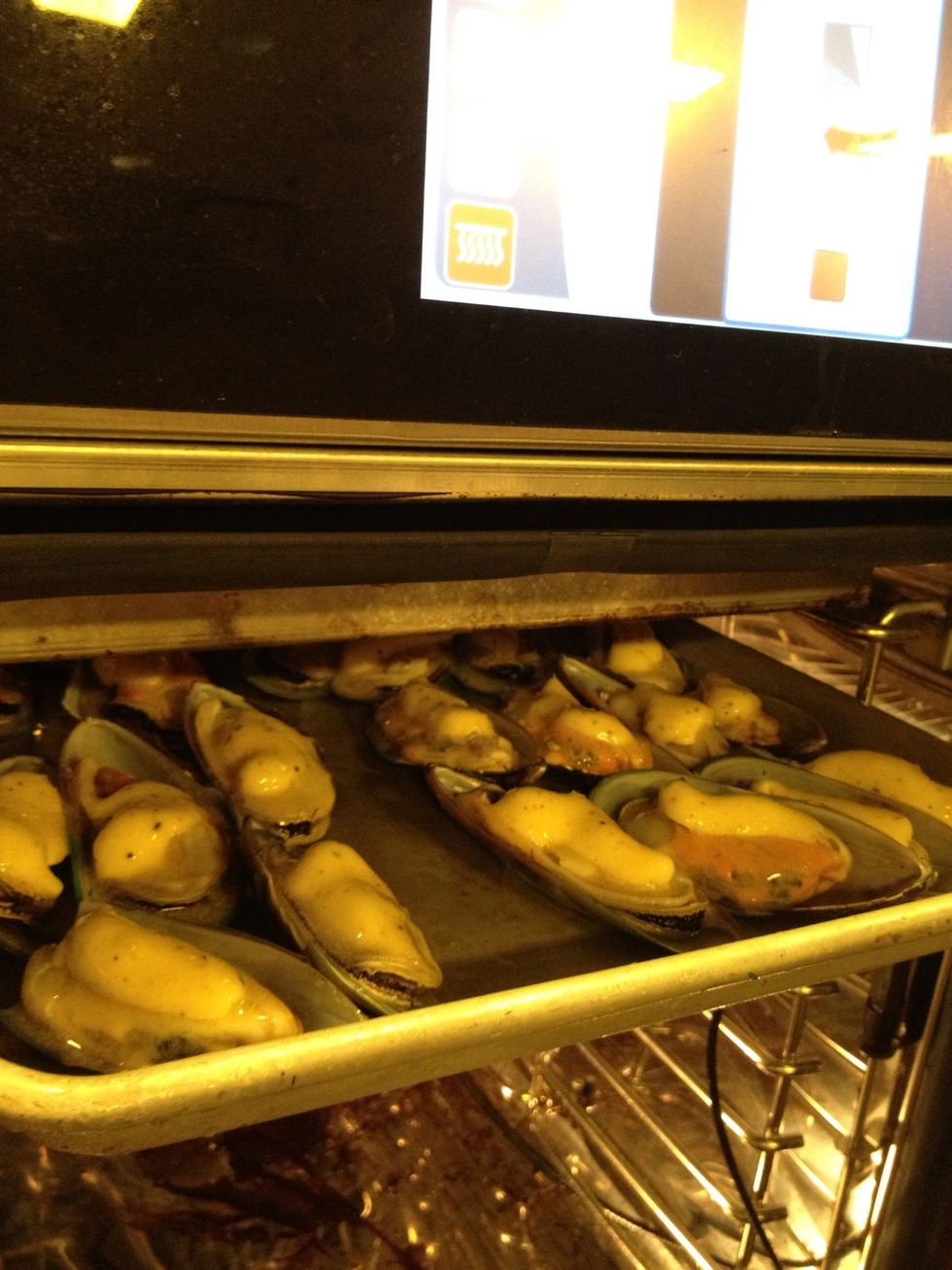 Pre-heat browning bar prior to putting into the oven