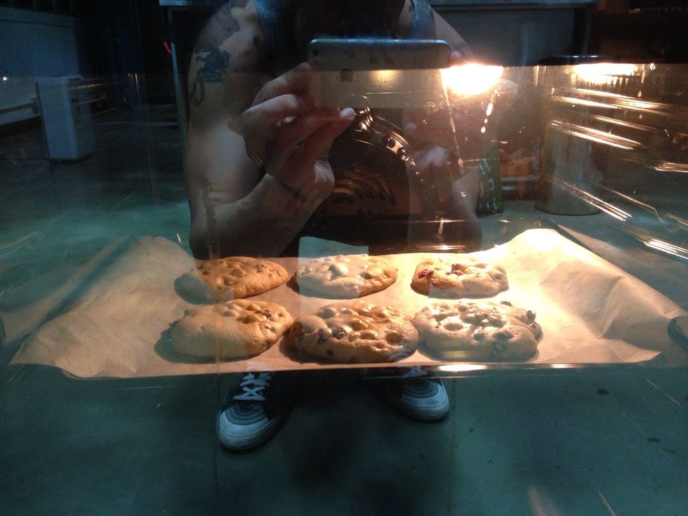 Pre heat oven 180 deg Celsius. Bake the cookies for 12 minutes.. Let it cool before serving