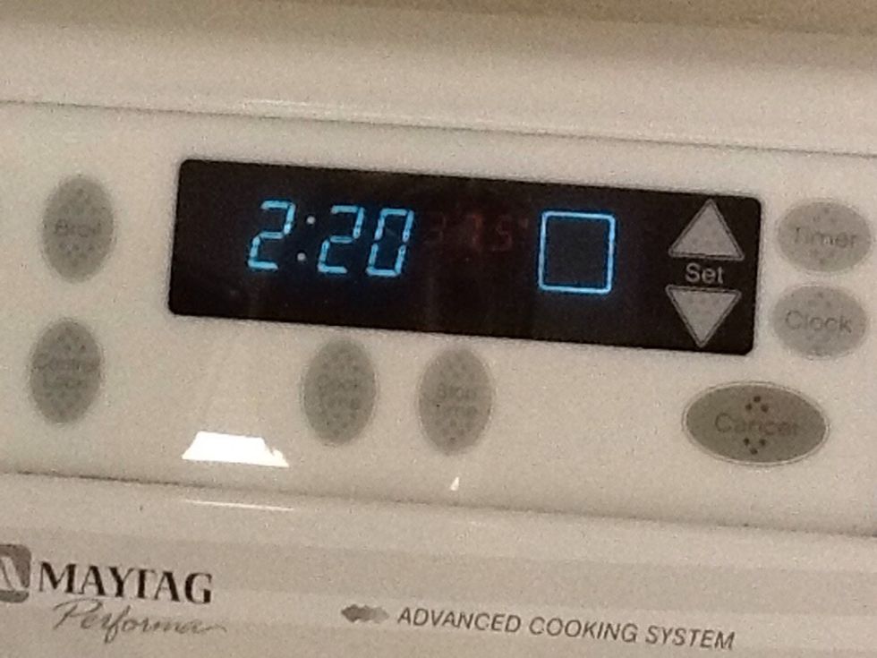 Pre heat oven at 375 F for 20 minutes