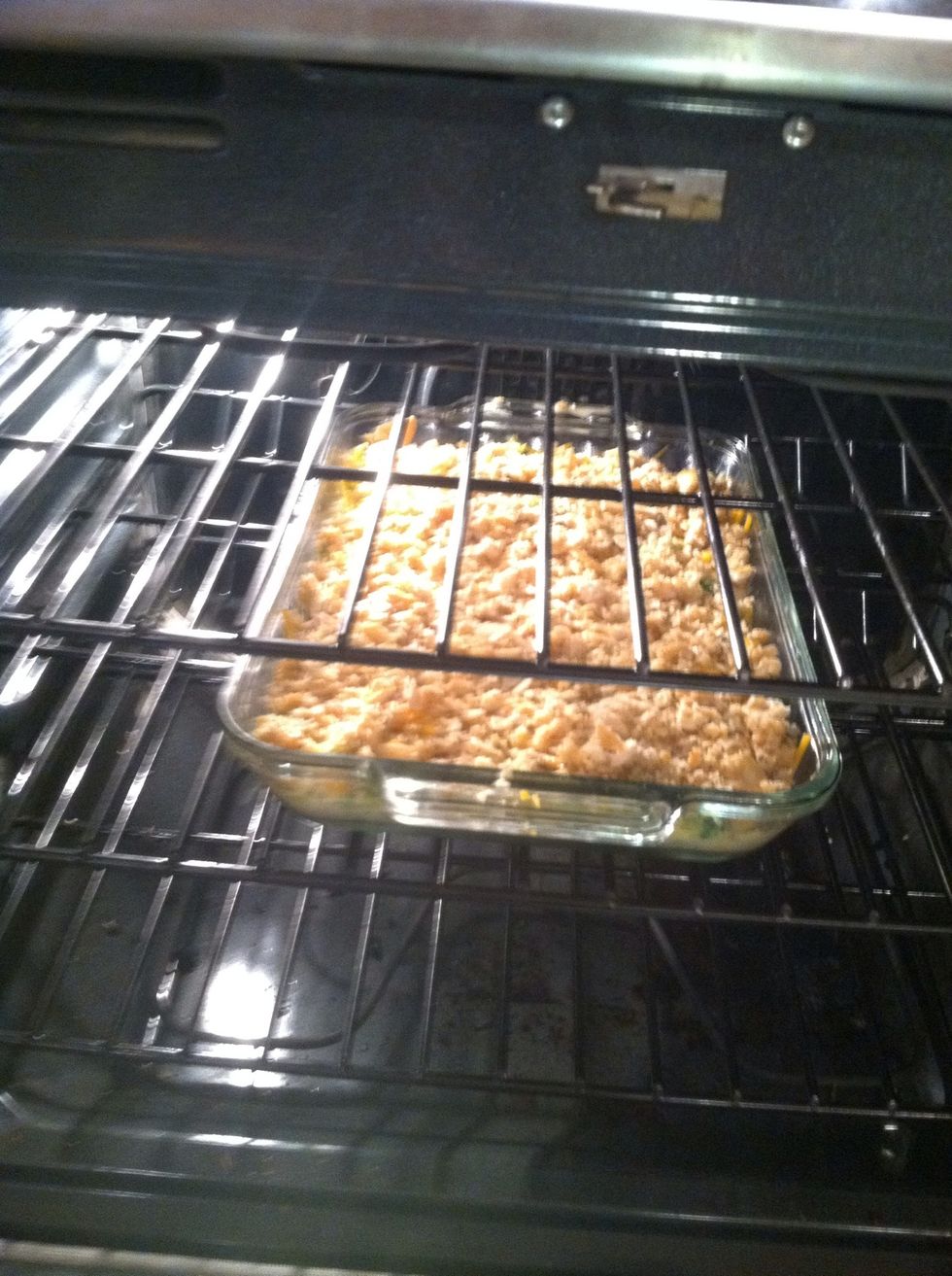 Pre heat oven to 350 and cook for about 25-30 mins depending on your oven