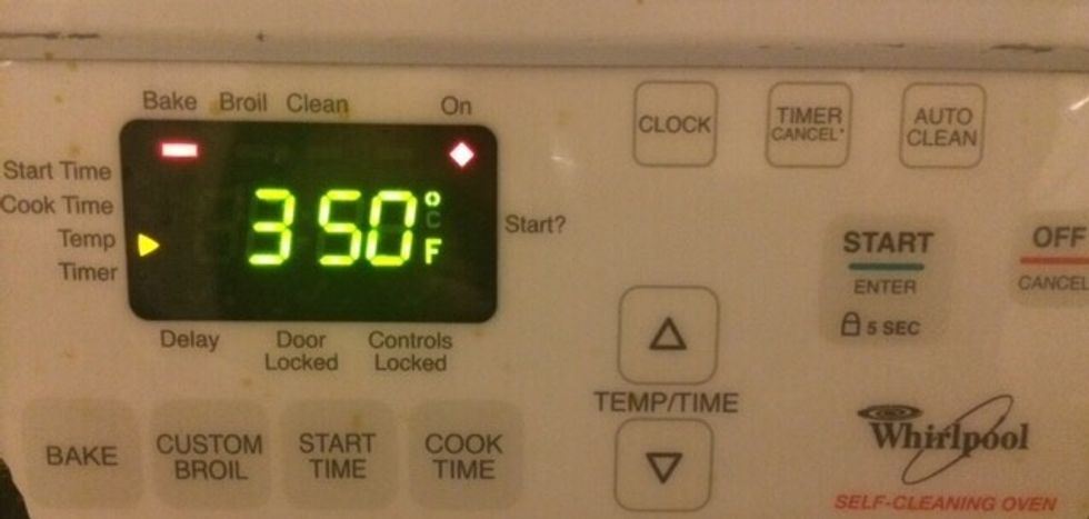 Pre-heat the oven at 350 degrees