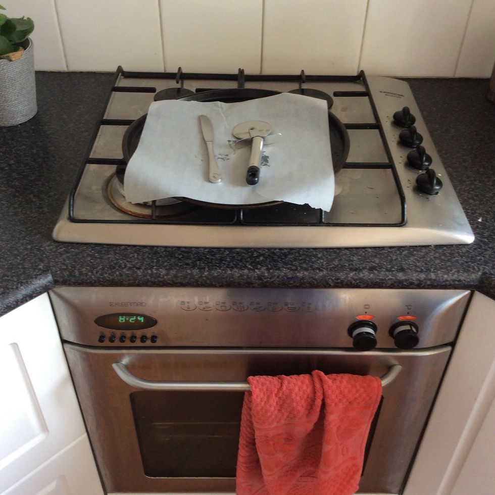 Pre heat the oven to 200 degrees