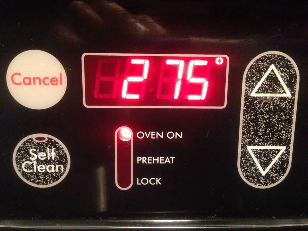 Pre-heat the oven to 275 degrees.