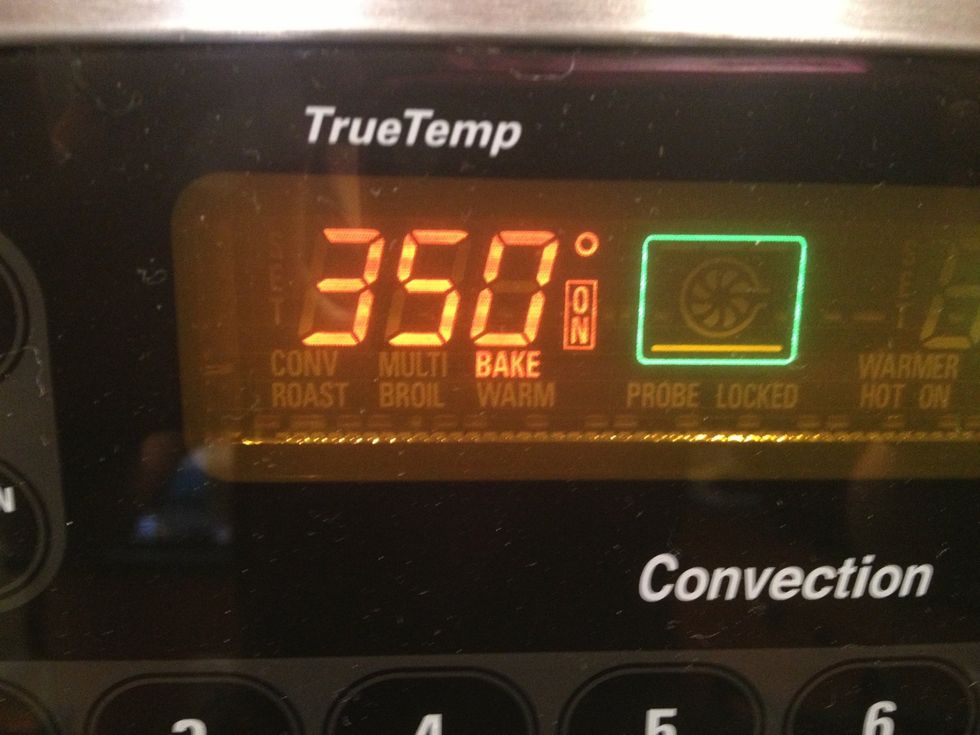 Pre heat the oven to 350 degrees.