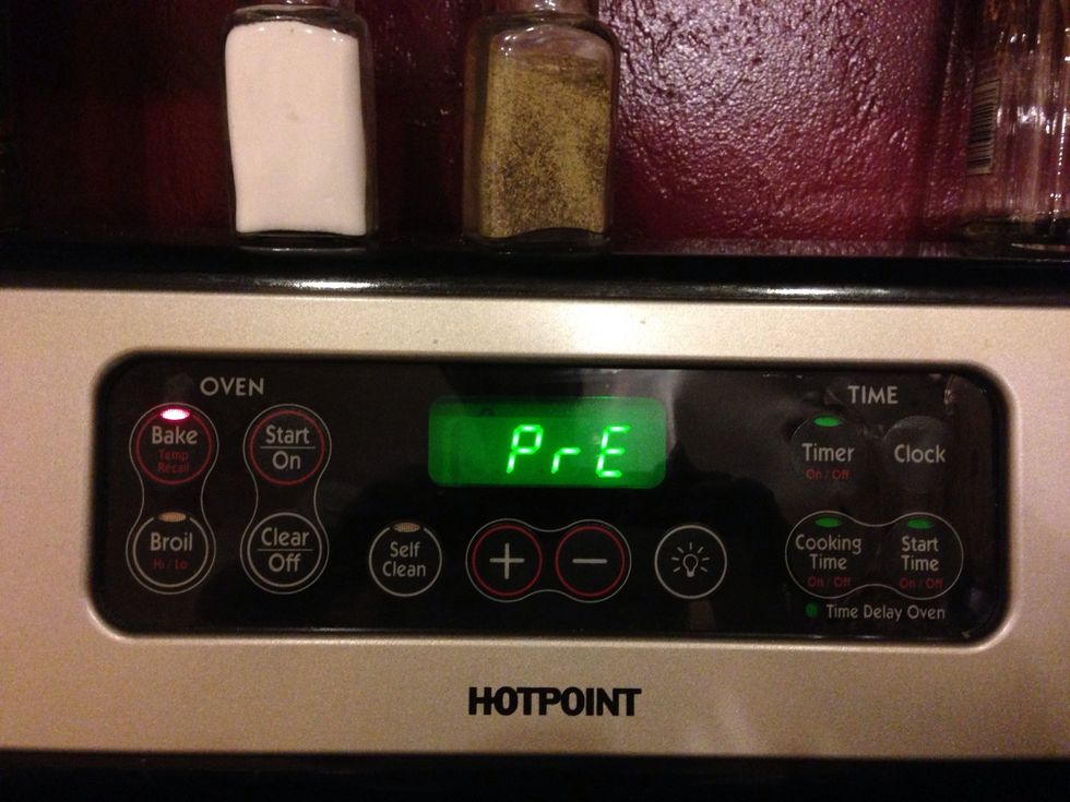 Pre- heat the oven to 350. Remind yourself that you're pretty much the greatest person in the world, but too humble to admit it.