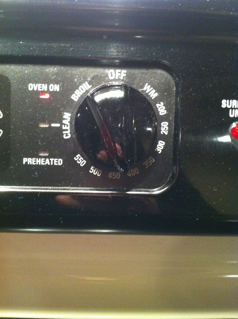 Pre heat the oven to 425