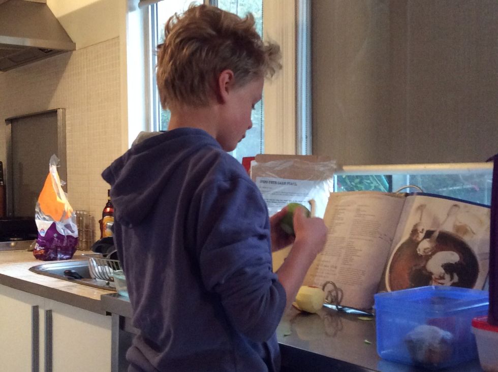 pre heat the oven to180 degrees