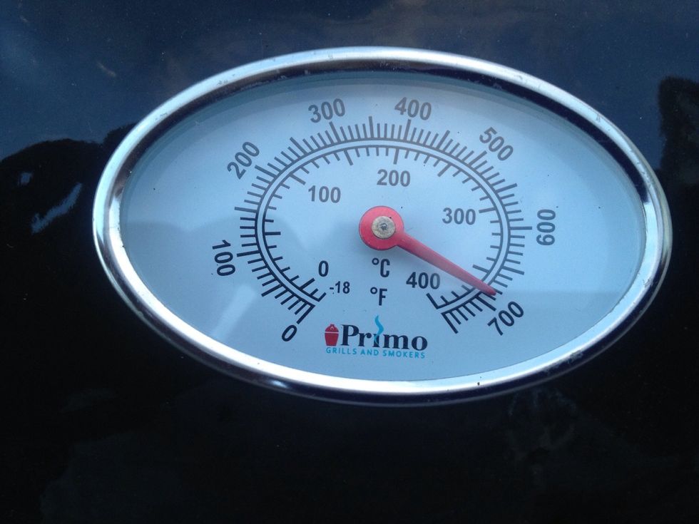 Pre-Heat your grill between 600 and 700 degrees for a great sear.  Not many grills can do this. Only trust a good ceramic grill to get you to the right temperature.