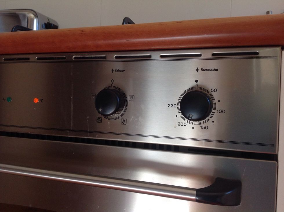 Pre heat your oven to 180 degrees Celsius