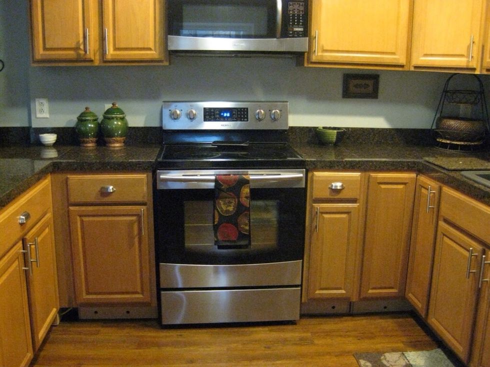Pre heat your oven to 220\u00b0 C.