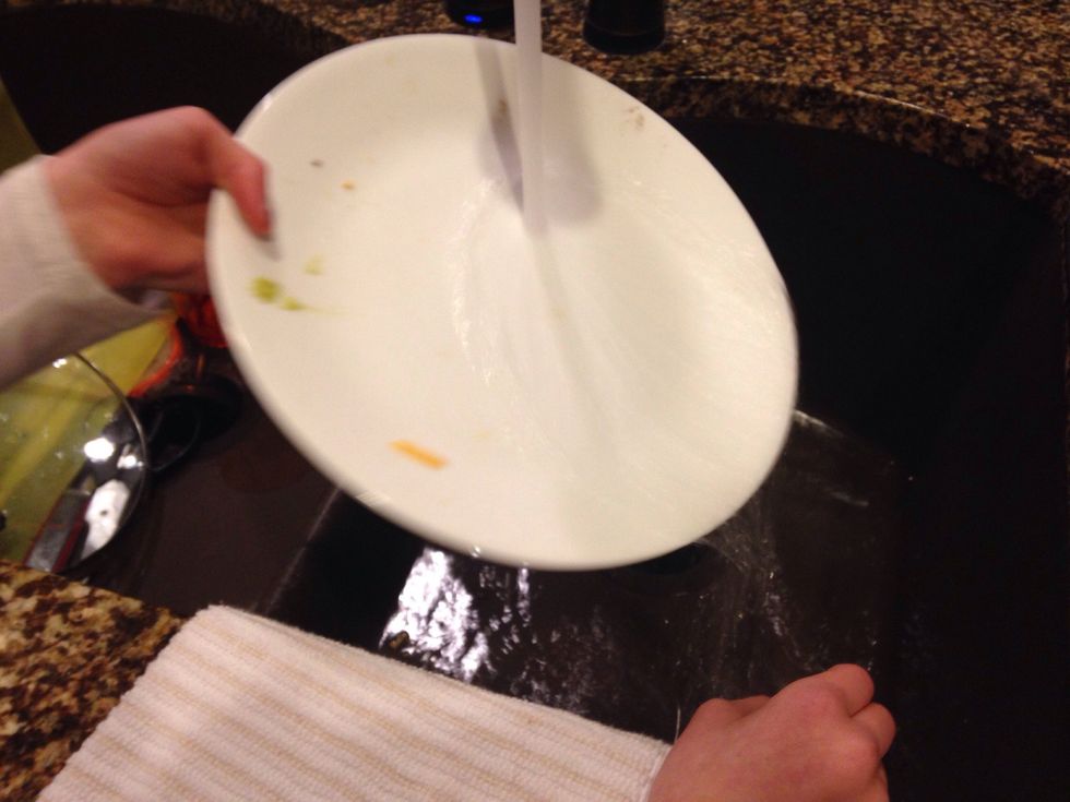 Pre-rinse dirty dishes