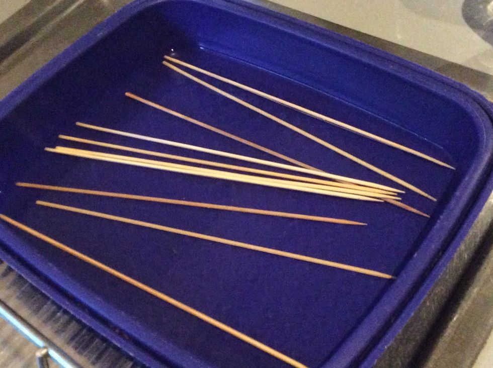 Pre sock the sticks so the chicken doesn't stick to the sticks
