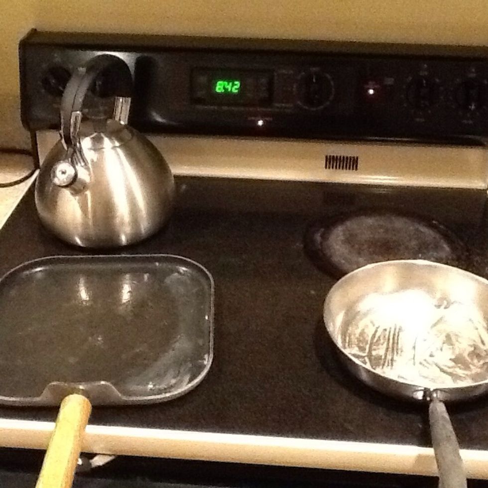 Preheat 1 or 2 stovetop skillets on medium heat and lightly coat the pans with butter or Pam spray