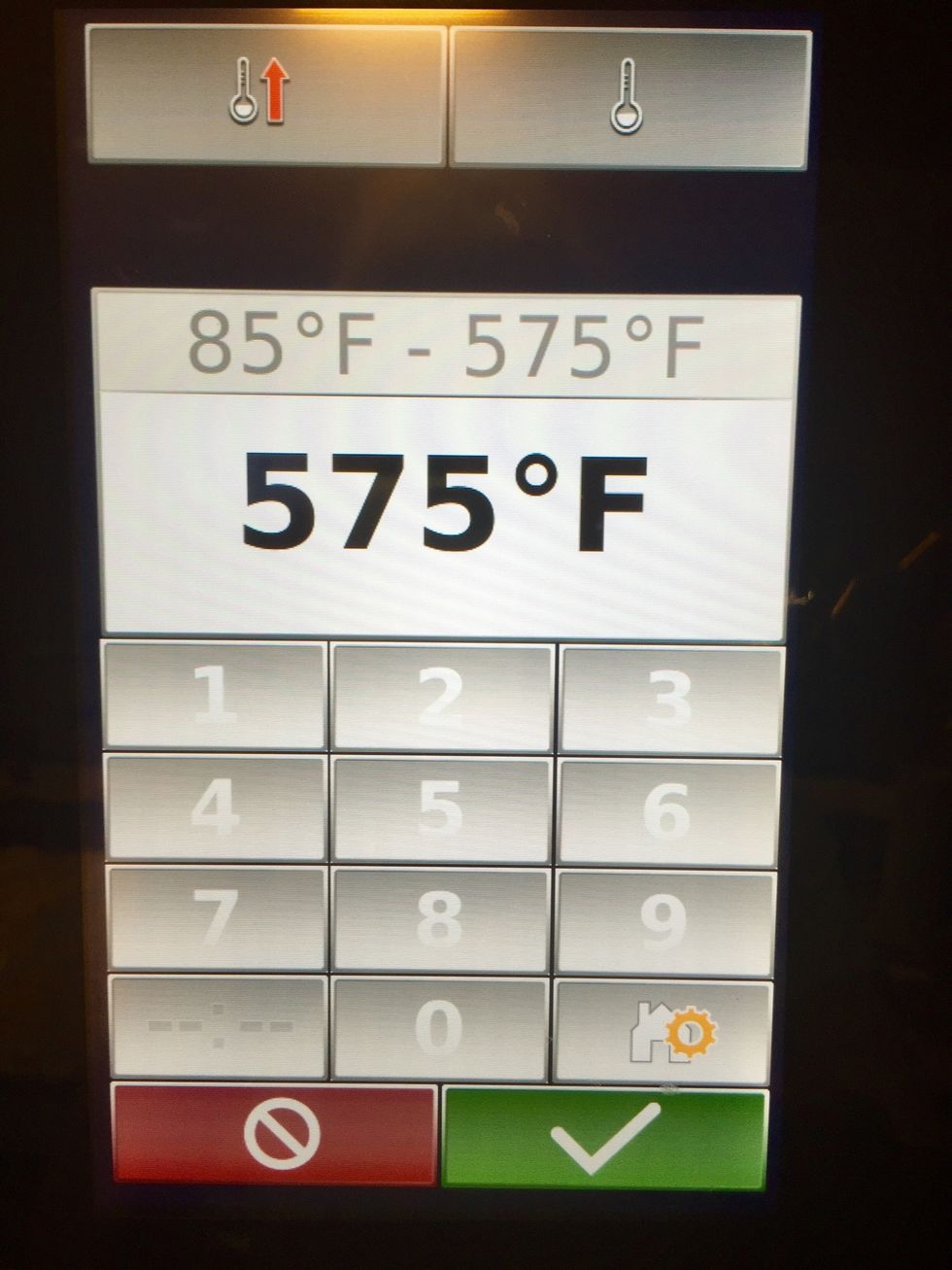 Preheat CTP oven to 575F (302C).