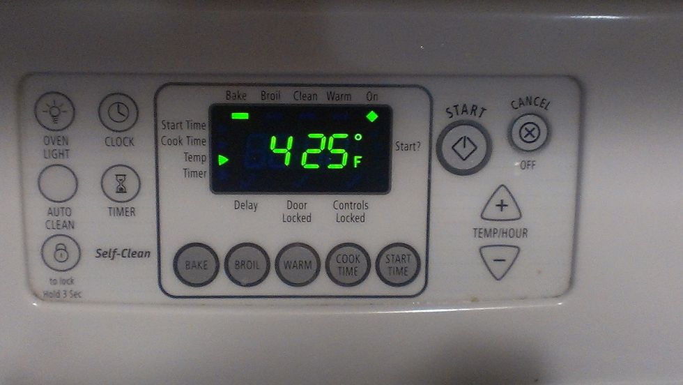Preheat oven 425 degrees fahrenheit