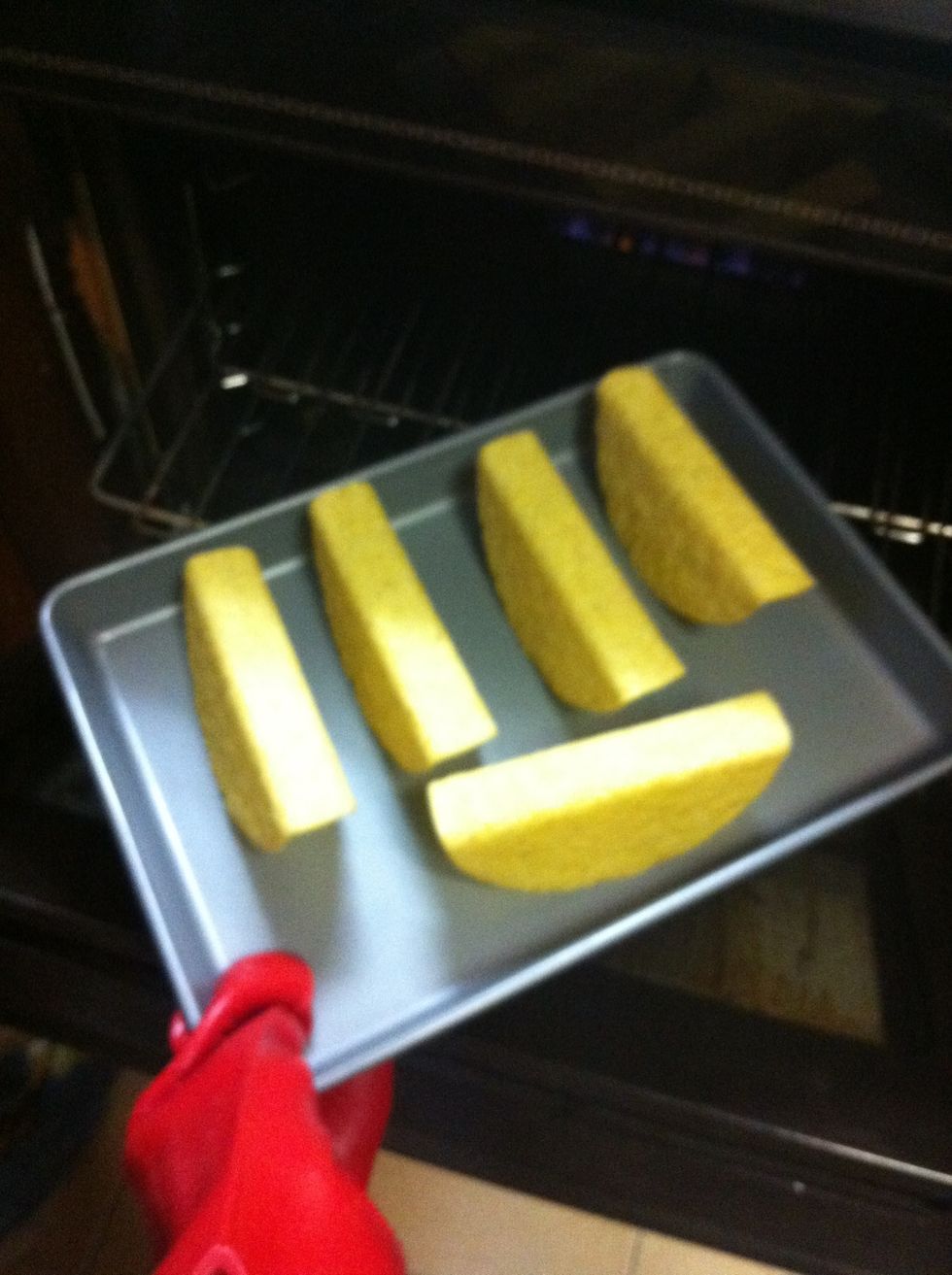 Preheat oven to 180 degrees and place the taco shells in upside down for 5 minutes