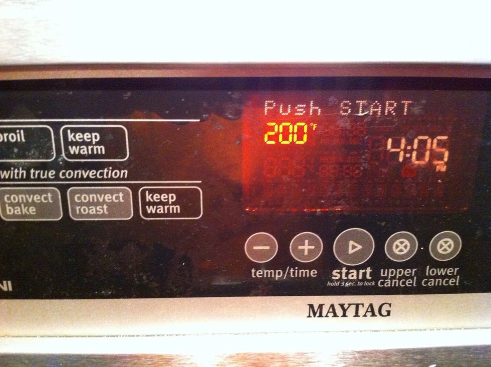 Preheat oven to 200 degrees.