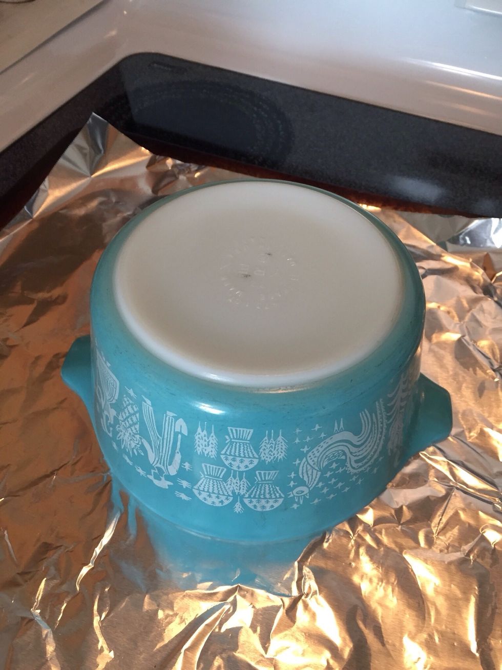 Preheat oven to 225.  Turn small bowl upside down on cookie sheet