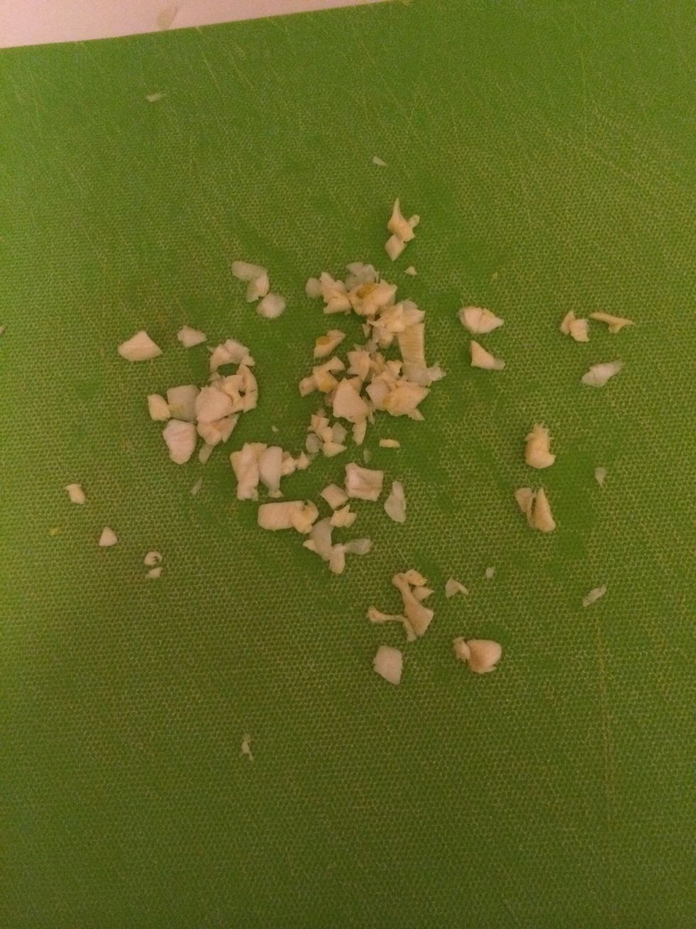 Preheat oven to 350, chop garlic