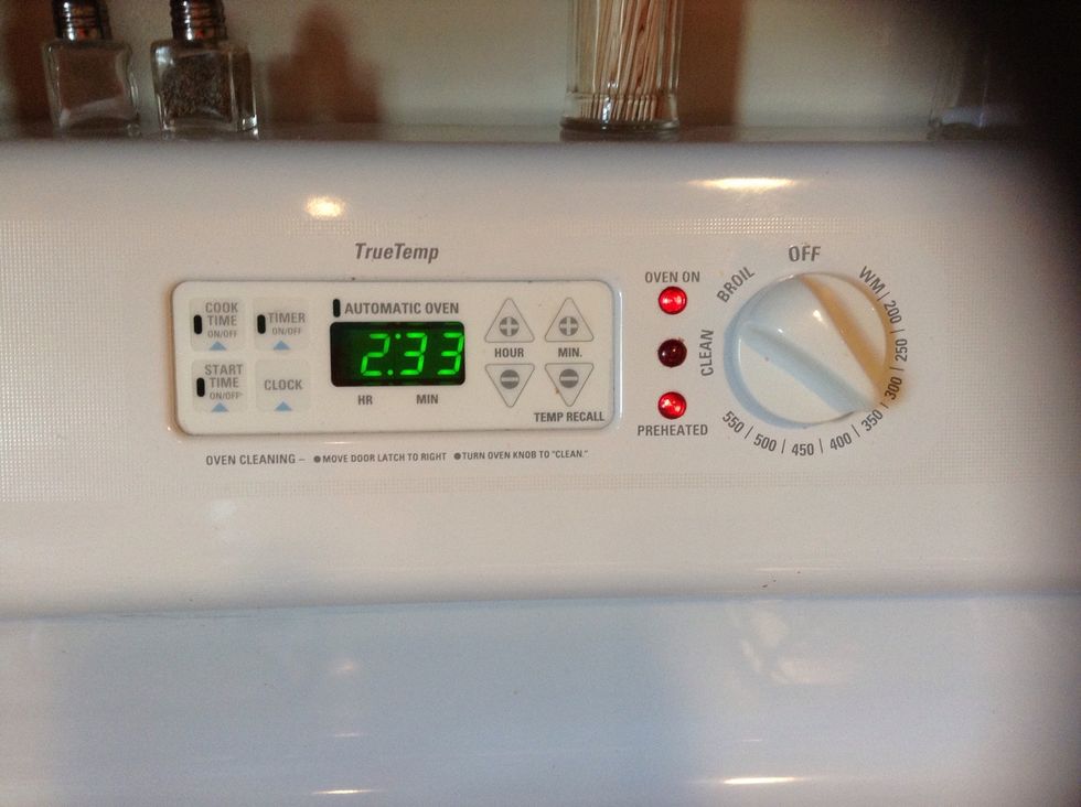 Preheat oven to 350 degrees Fahrenheit