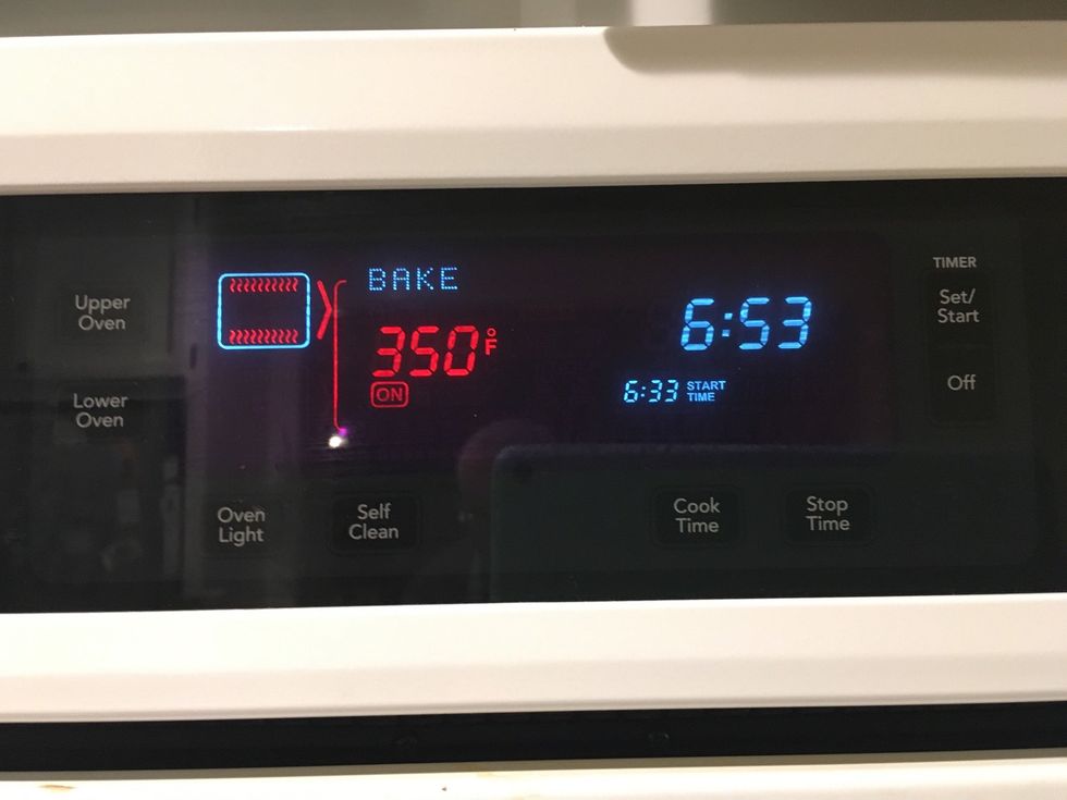 Preheat oven to 350 degrees Fahrenheit