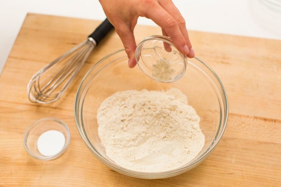 Preheat oven to 350 degrees. In a large bowl, mix together your flour, baking soda, and salt. Then, set mixture aside.