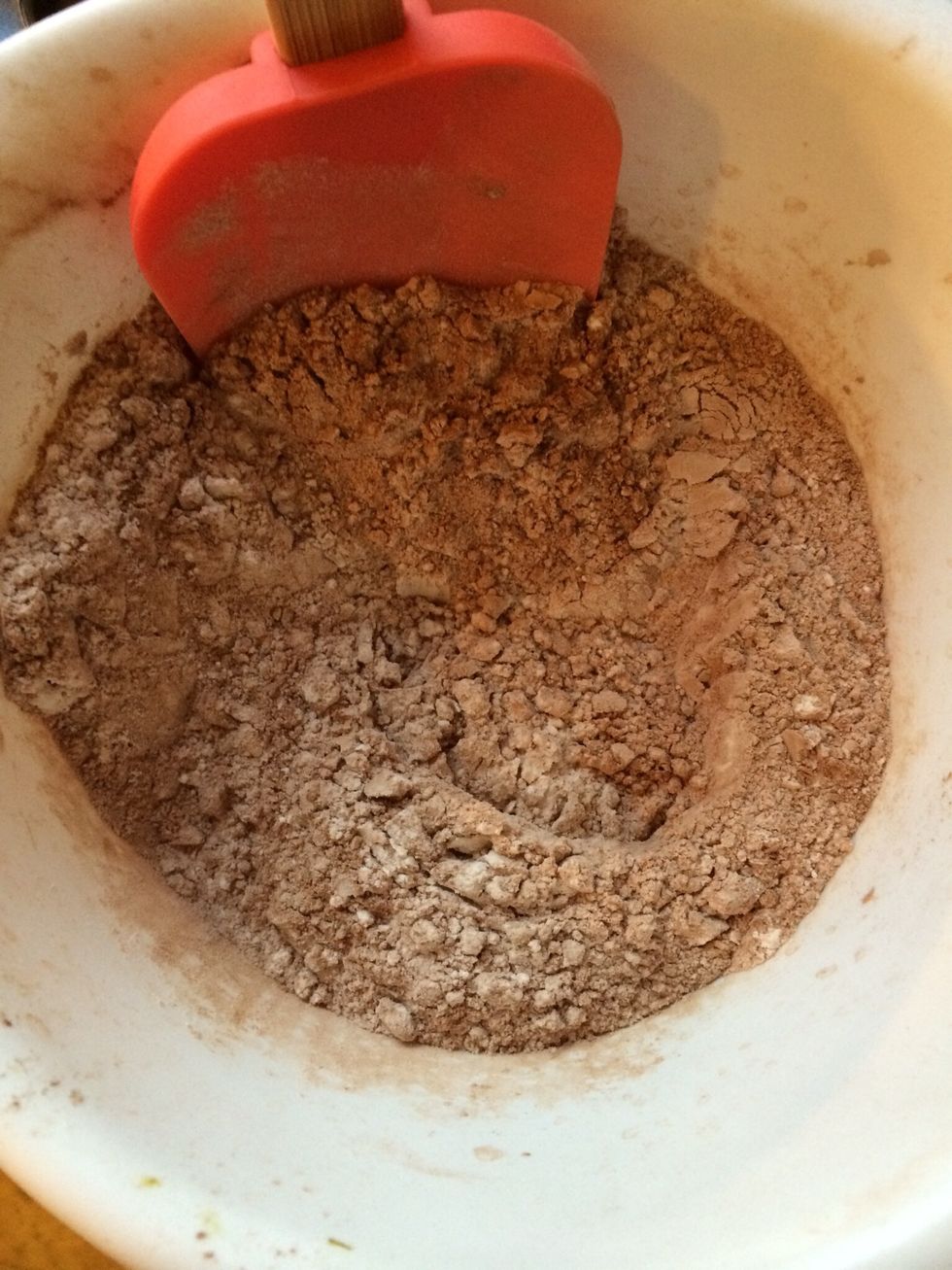 Preheat oven to 350 degrees - sift together flour, baking soda, unsweetened cocoa powder and salt - set aside