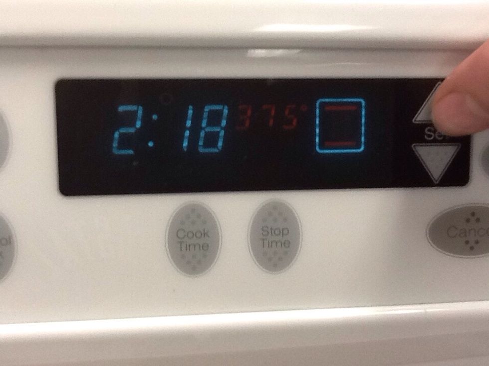 Preheat oven to 375degrees f or 190degrees c