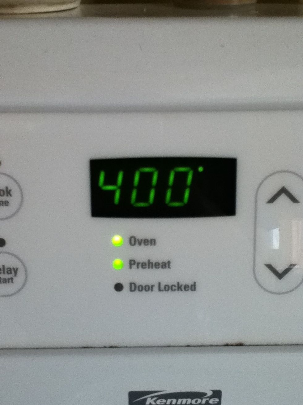 Preheat oven to 400 degrees Fahrenheit.