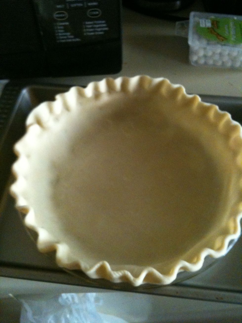 Preheat oven to 400f and make ur pie dough pretty getting ready to pre bake the dough