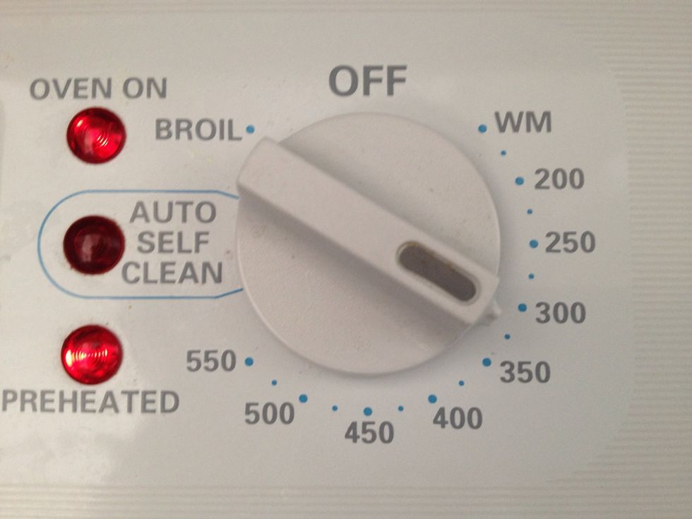 Preheat oven to a low temperature. You want to dry out the leaves not cook them. For those with a dehydrator more power to you!