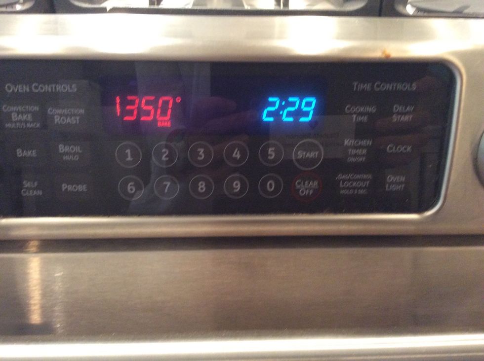 Preheat oven to temperature on Brownie Box