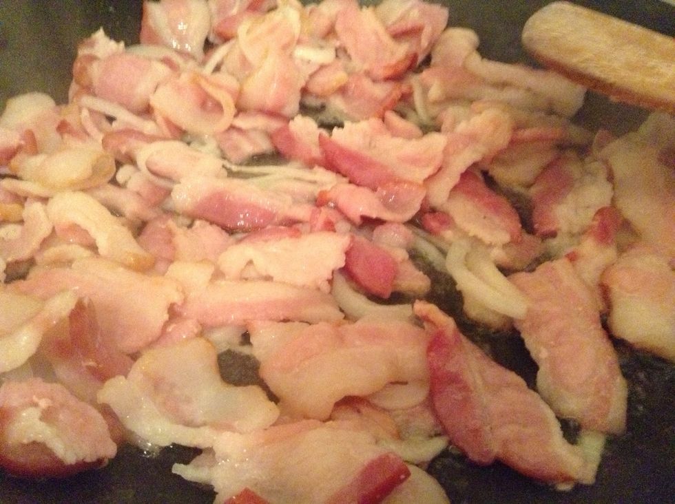 Preheat pan then throw in bacon