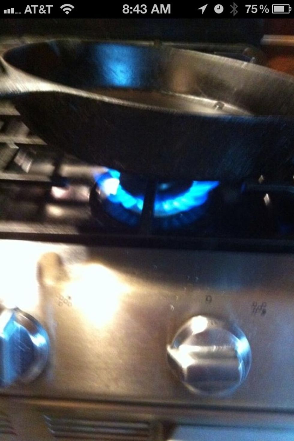 Preheat skillet on high heat.