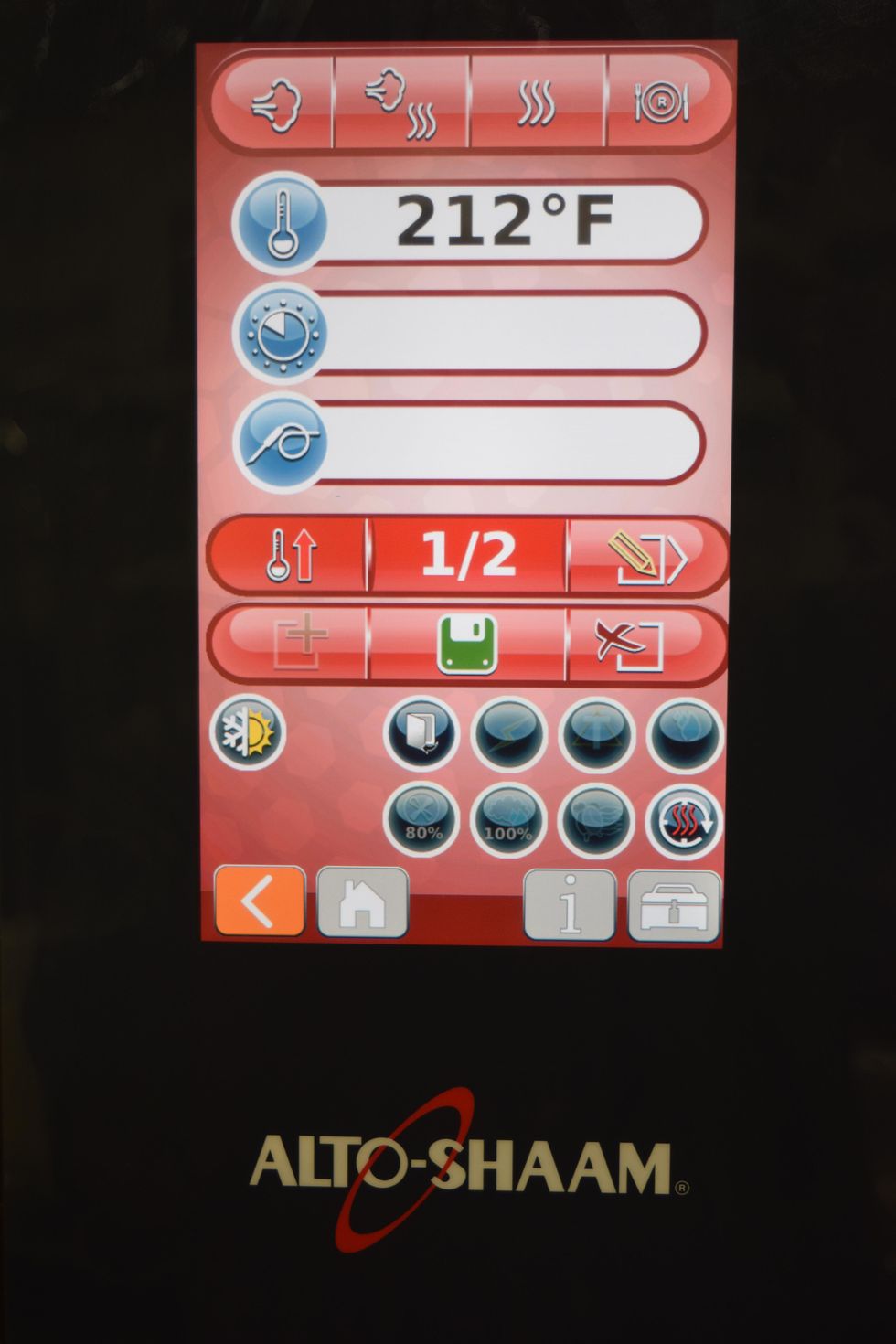 Preheat the Alto Shaam Combi oven to 212 degrees.