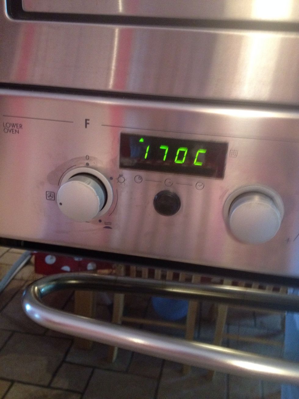 Preheat the fan oven at 170 degrees Celsius (or 180 for non-fan oven)