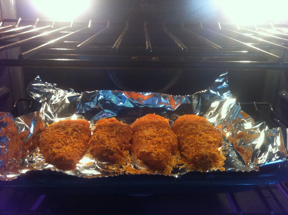 Preheat the oven ( 380 ) , and bake for 45 min.