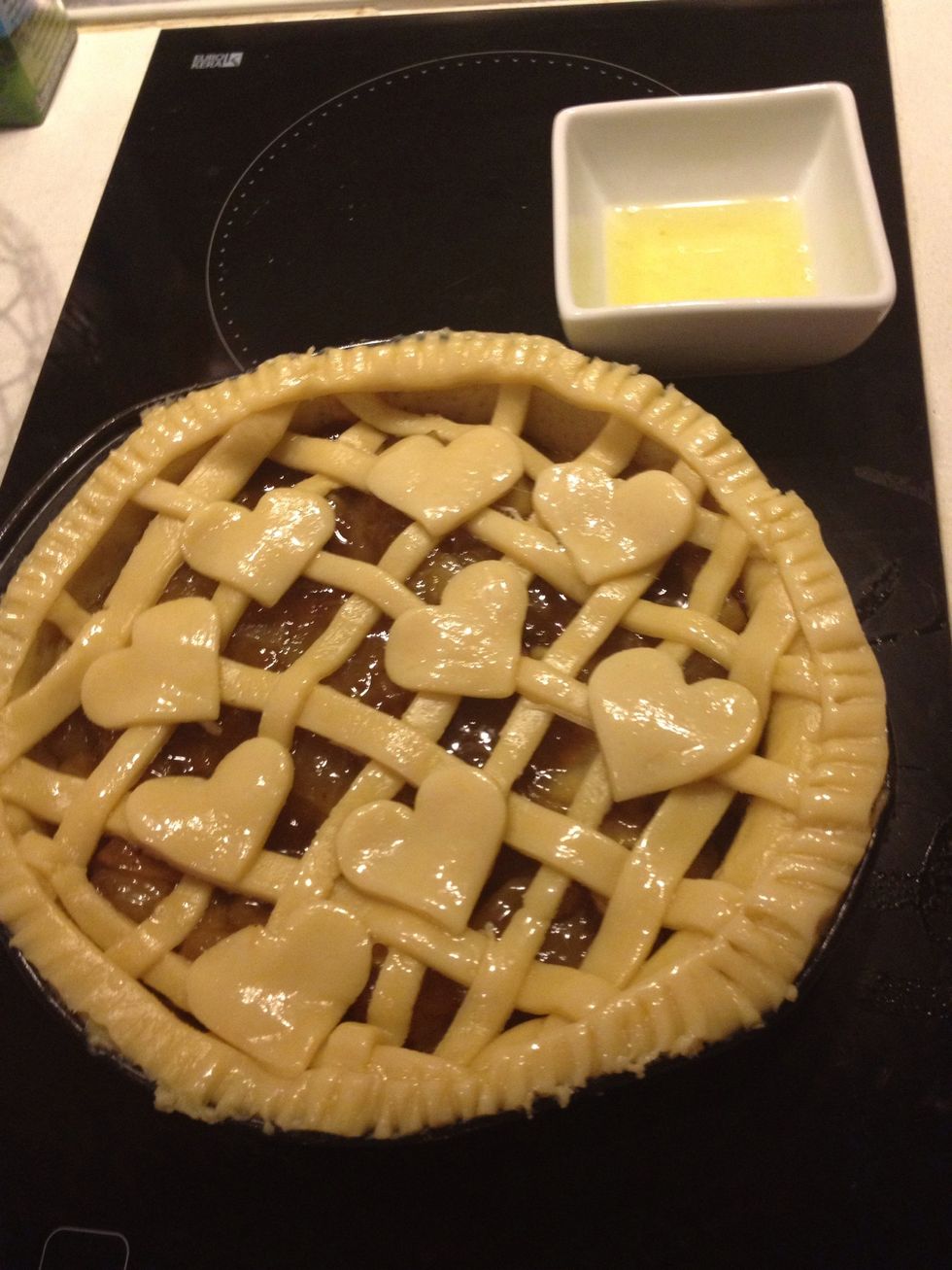 Preheat the oven to 180 and check your pie one last time.