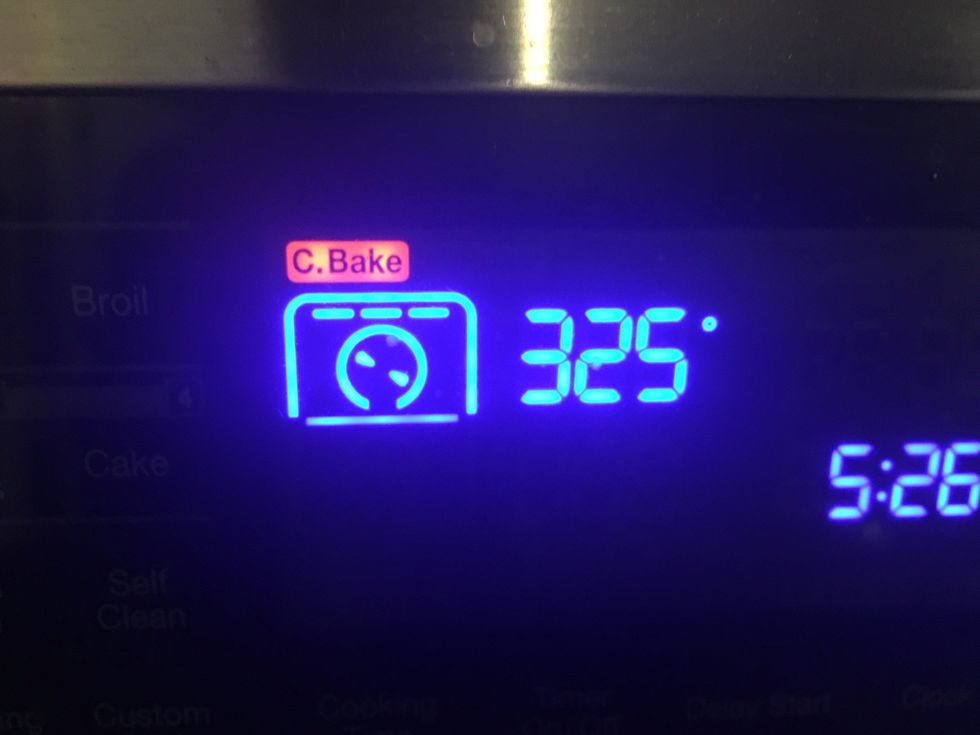 Preheat the oven to 325 Fahrenheit degrees.