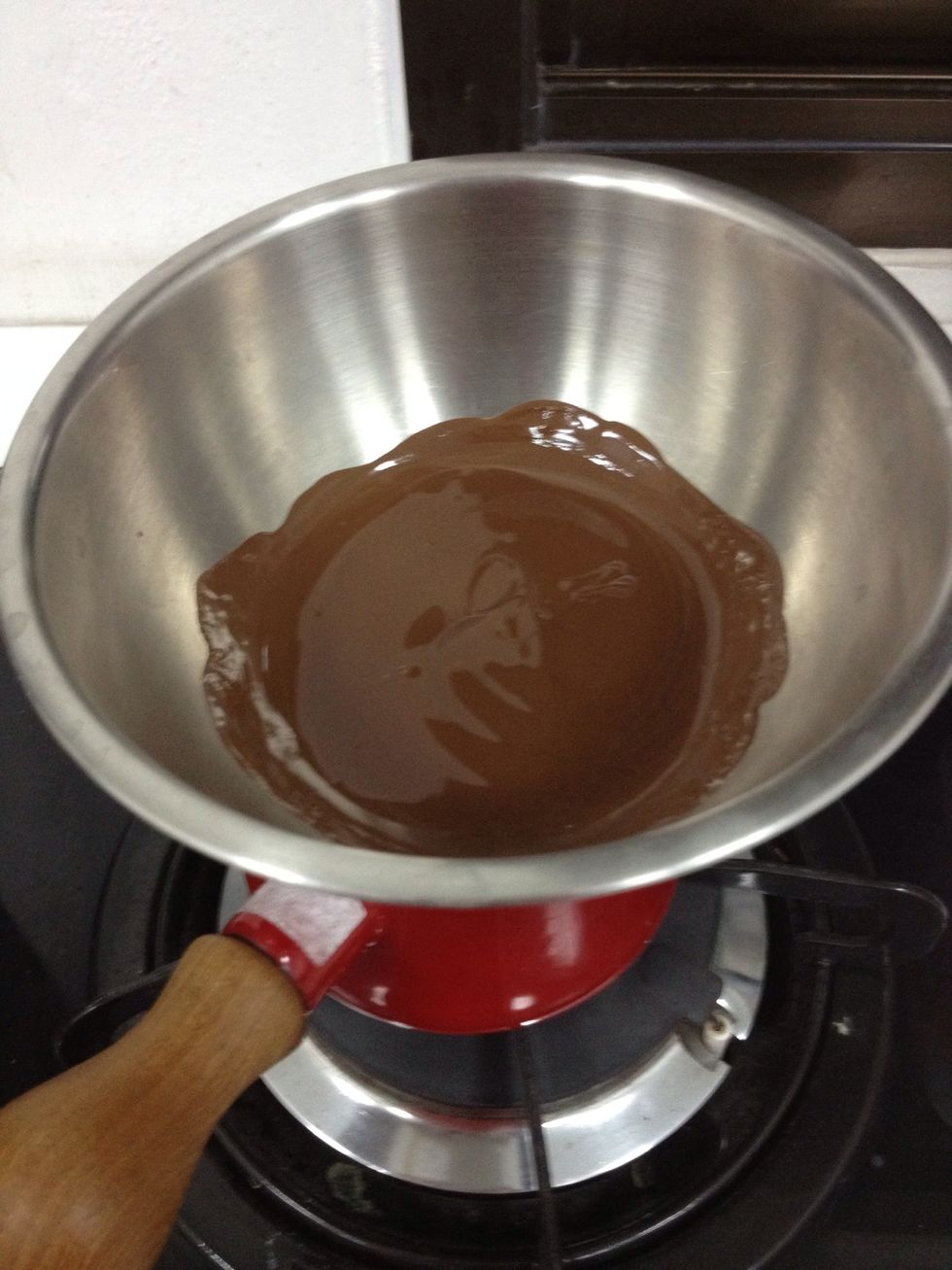 Preheat the oven to 350 \u0e4dF, Melt the chocolate.