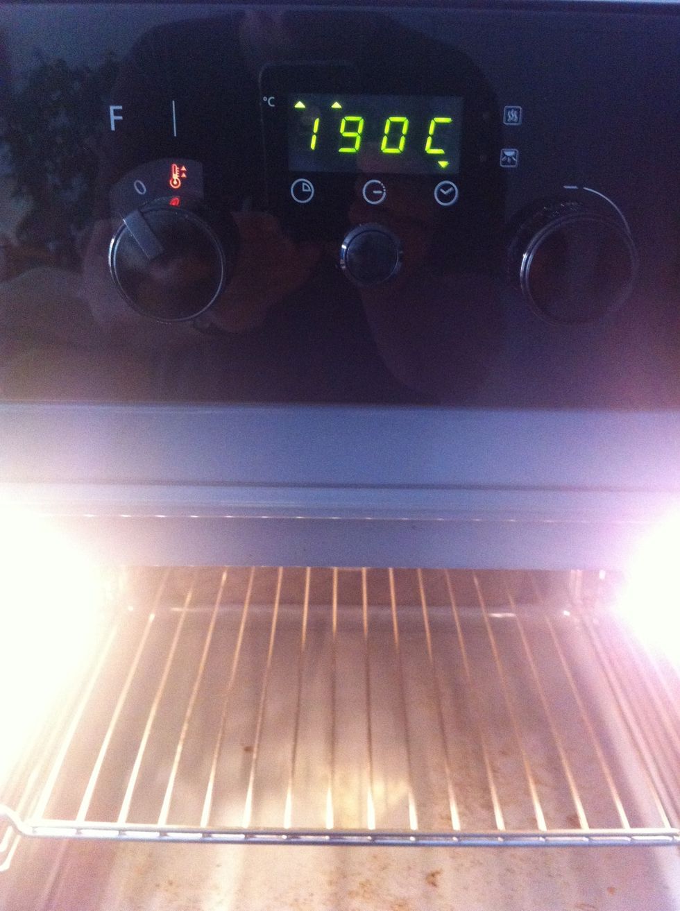 Preheat the oven to 375 F. / 190 C. Line the baking sheet with parchment paper. Transfer the round puff pastry to the baking sheet.