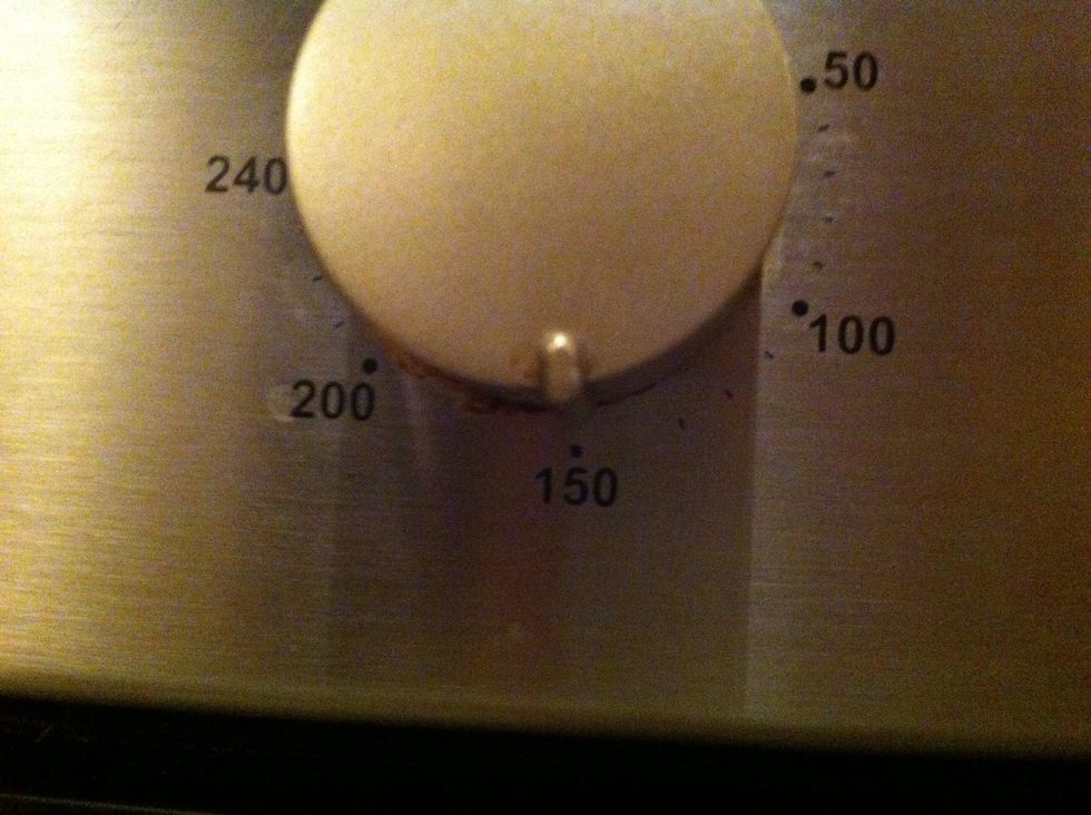 Preheat the oven to around 150 degrees
