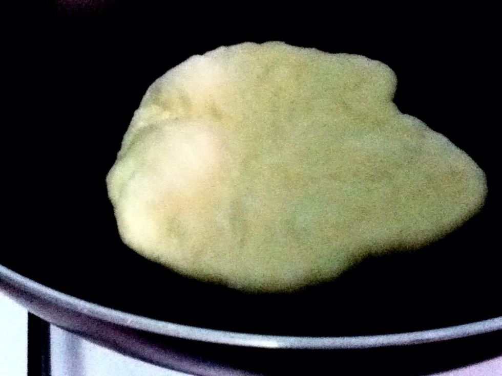 Preheat the sauacepan and pan-fried the dough for at least 1-2 mnts on each side. If you find some pops from your dough, dont worry it is just normal